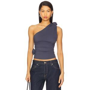 Lioness Womens Rendezvous One-Shoulder Top Small Deep Sea - NWT $60